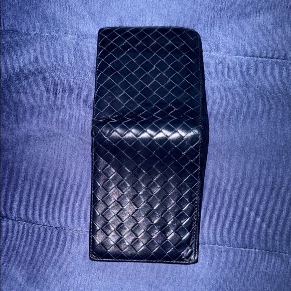 Bottega Veneta Navy Intercciato Navy Leather Bifold Wallet w/COA - Picture 3 of 7